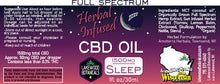Load image into Gallery viewer, For Sleep: Herbal Infused Full Spectrum CBD Oil Tincture